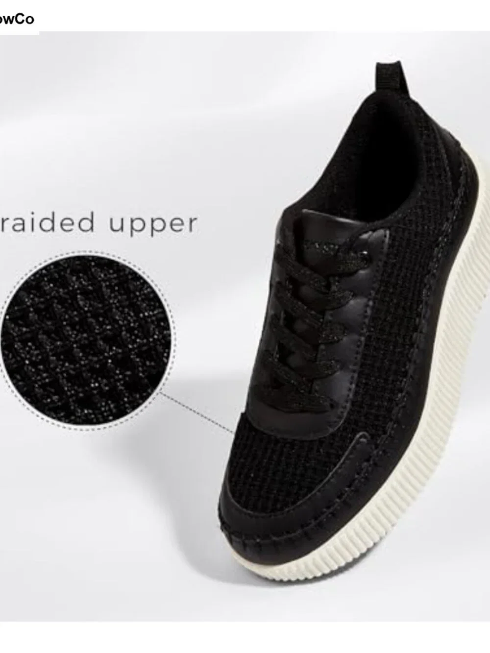 Woven Platform Sneakers Chunky Heel Tennis Shoes Comfortable
